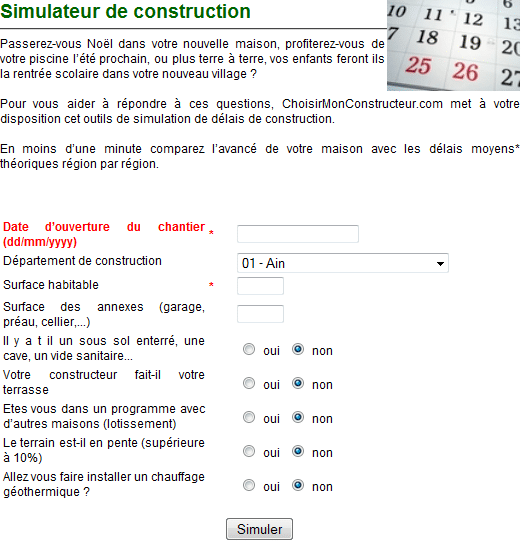 Le simulateur de construction de maison