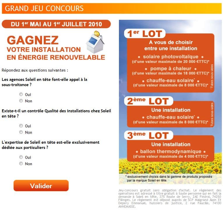 Jeu concours : gagnez votre installation en panneaux solaires, pompe à chaleur ou chauffe eau solaire