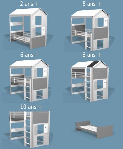 Une chambre d'enfant sur mesure avec le lit cabane